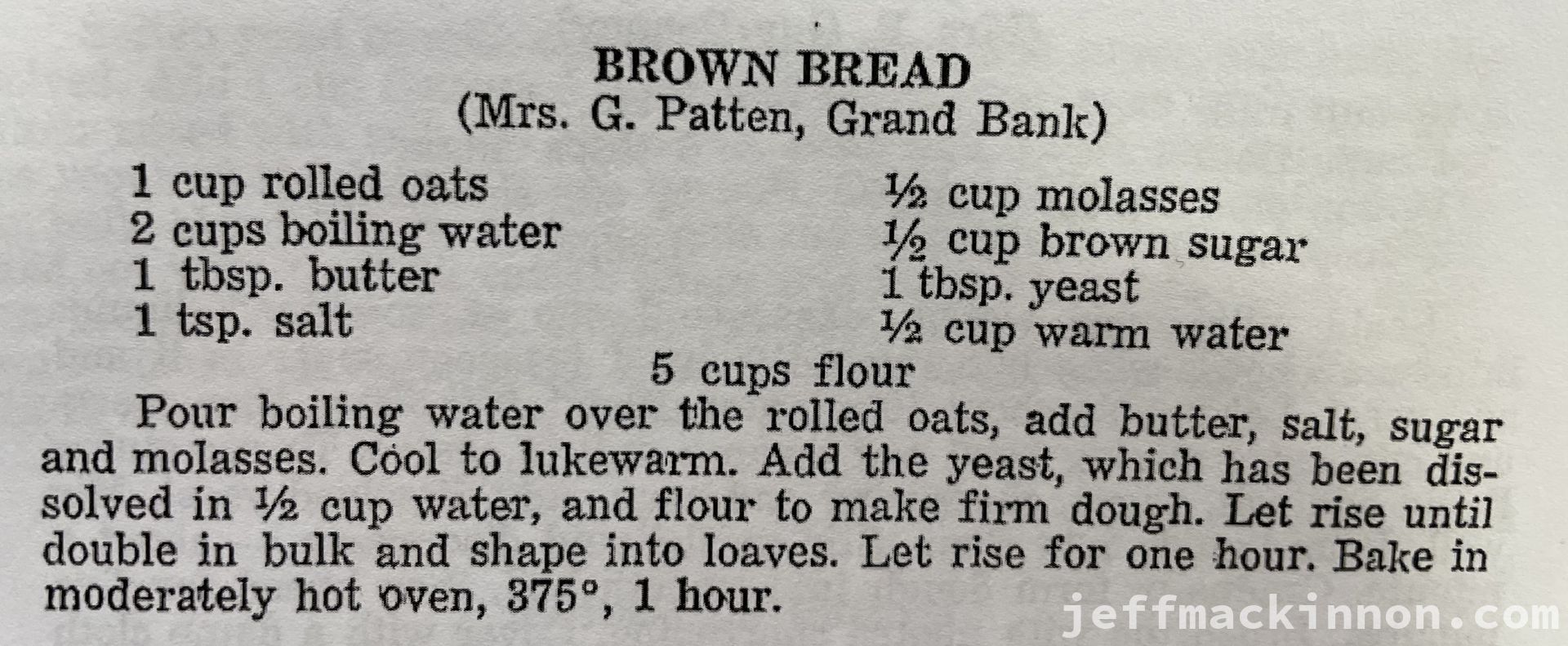 Brown Bread recipe