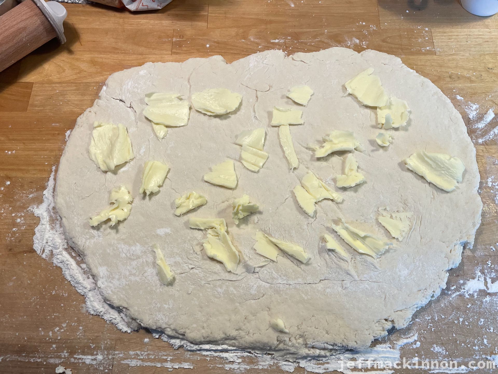 rolled out with butter