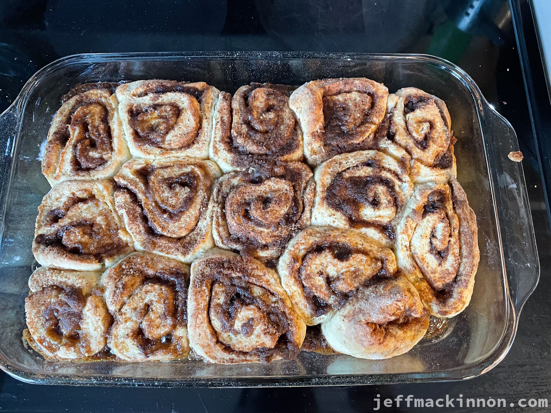 Cinnamon rolls fresh out of the oven