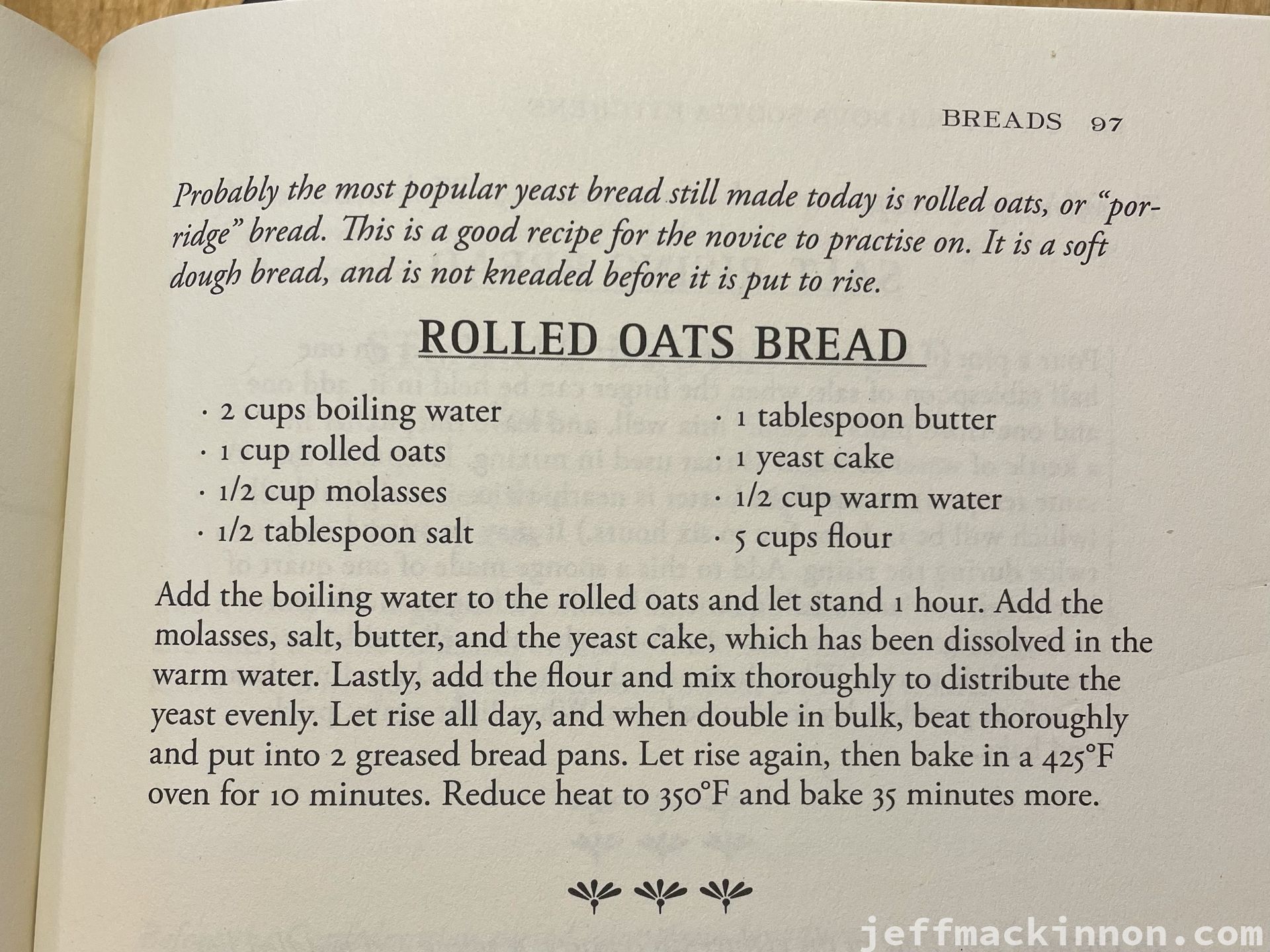 Rolled Oats Bread Recipe