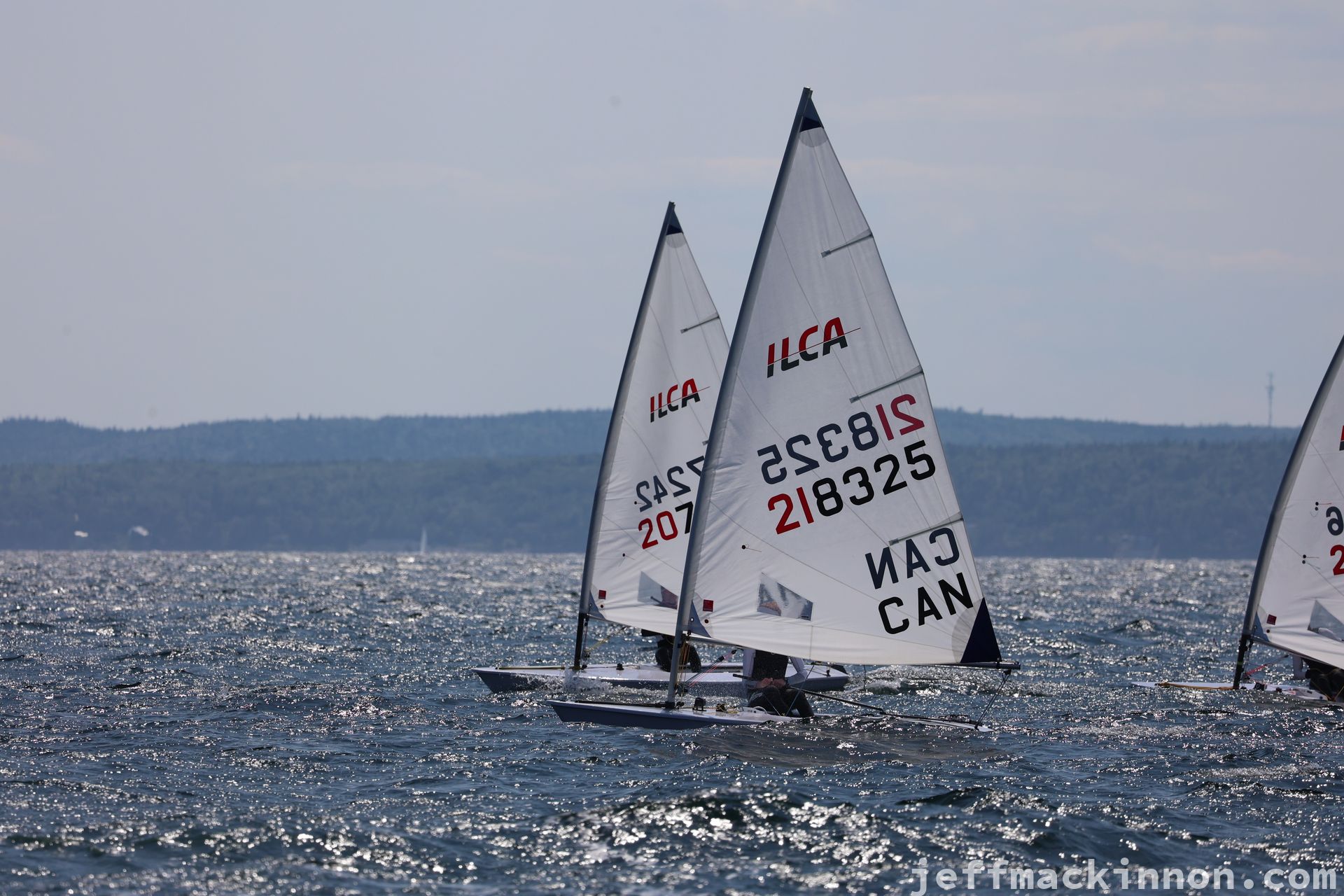 a small sail boat, one of 3 in this picture, but there were a lot of them out there.